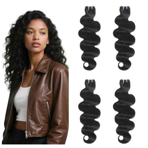 16 Inch Body Wave Bundles 100% Unprocessed Brazilian Virgin Human Hair (4 Pack, 4x50g) Natural Color Quick Weave Hair Extensions?