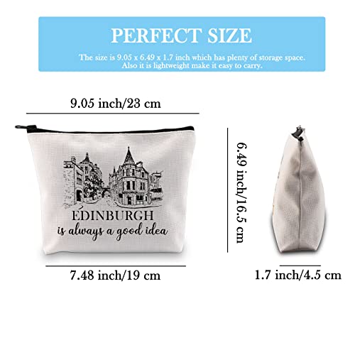 Edinburgh Surprise Trip Gift Edinburgh Weekend Break Away Gift Scotland Trip Gift Edinburgh Scotland Souvenir Travel Zipper Makeup Bag (Good Idea Edinburgh Bag)