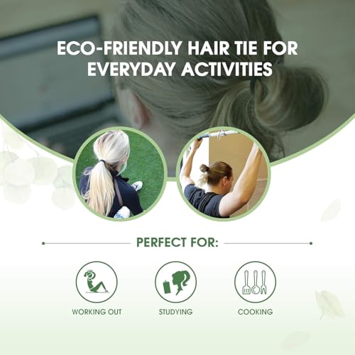 BIODEGRADABLE Elastic Hair Ties for Women & Men - Organic No Crease Brown Hair Tie Ponytail Holders and Hairties for Buns - Plastic Free Hairbands for Women and Mens Hair - 5mm (27 count)