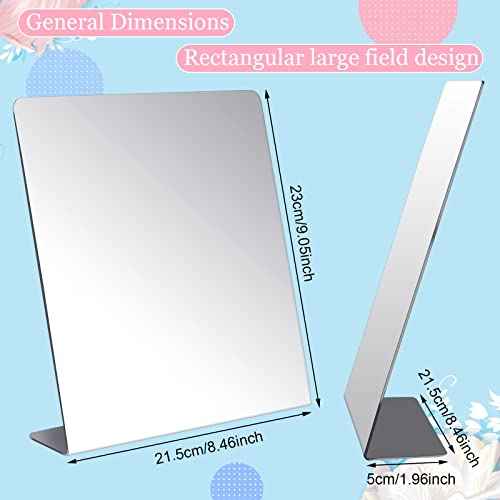 Amyhill 16 Pcs Counter Top Mirror Freestanding Mirror Single Sided Acrylic Desk Glass for Tabletop Bedroom, Office, Bathroom, Dorm, Home (8.5 x 11 Inch)