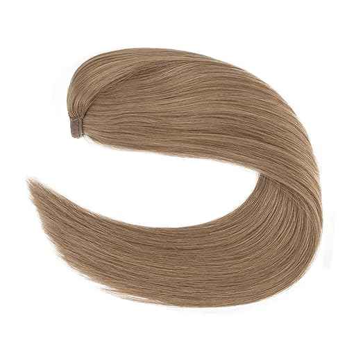 ABH AMAZINGBEAUTY HAIR Ponytail Hair Extensions Remy Human Hair for Women Ponytail Extensions Wrap in Pony Tail 100 Gram Ash Brown 8 Color 20 Inch