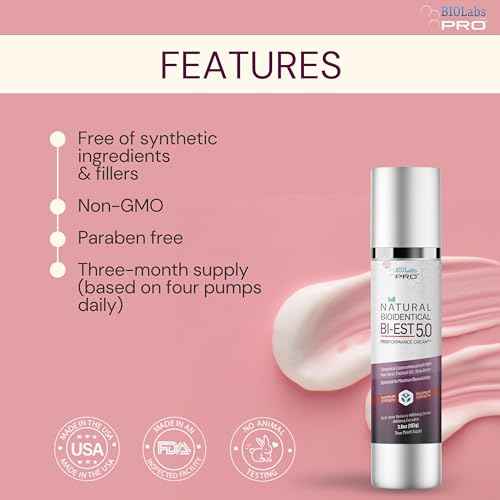 BIOLABS PRO Estro Cream BiEST 5.0 - Bioidentical Max Strength Solution - 5mg Per Dose - Three Month Supply - Luxury Bottle - 3.6oz