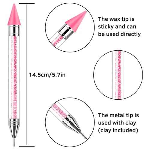 3000PCS Rhinestones with Rhinestone Picker Tool and Tweezer, Wax Pencil for Rhinestones, Gem Picker Pen Diamond Jewel Applicator, Rhinestone Tools for Bedazzling DIY Nail Art