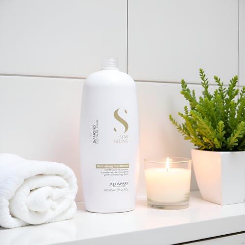 Alfaparf Milano Semi Di Lino Diamond Shine Illuminating Hair Conditioner - Sulfate Free - For Normal Hair - Safe on Color Treated Hair - Paraben and Paraffin Free - Professional Salon Quality, 6.76 Fl Oz