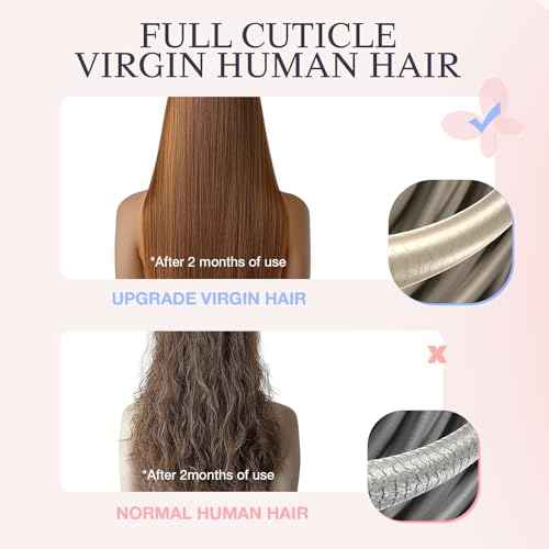 DOORES Clip in Hair Extensions Real Human Hair 14 inch 110g 7pcs Invisible Human Hair Extensions Clip ins, Injected Seamless PU Clipins Virgin Invisi Edge Natural Straight, 4A Chocolate Brown