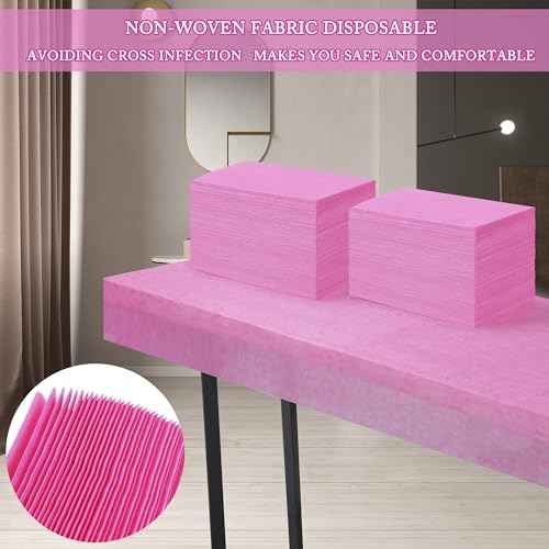 200 Pcs Disposable Bed Sheets 31" x 71" Massage Table Sheets Non Woven Fabric SPA Bed Cover Breathable for Massage Beauty Tattoos(200 Pcs Pink)
