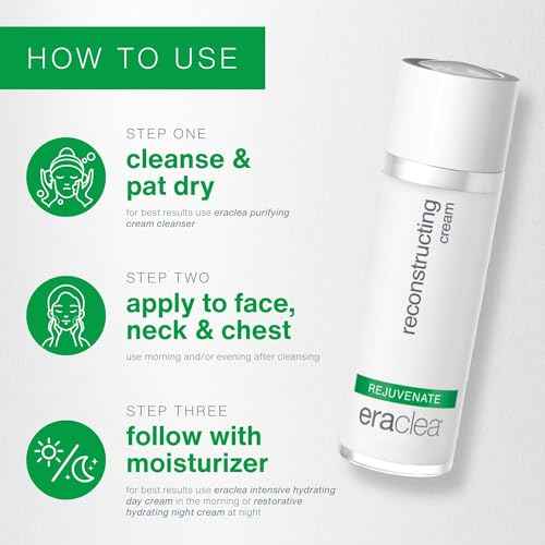 eraclea Reconstructing Cream, Anti-Aging Face Serum with Hyaluronic Acid, Alpha Hydroxy, and Lumiskin, Evens Skin Tone & Reduces Appearance of Sun Damage for All Skin Types (1 fl oz)