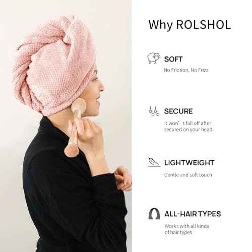 Extra Large 4 Pack Microfiber Hair Towel Wrap for Women Super Absorbent & Quick Dry Hair Drying Towels with Button, Hair Turbans for Curly Hair Long & Short Hair - Anti-Frizz Coral Pink