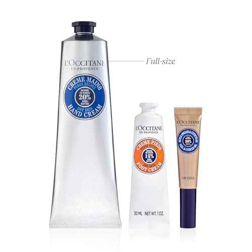 L¡¯Occitane Nourishing Mani?Pedi Holiday Gift Set, Shea Butter Skincare Trio, Self Care Daily Repair Essentials, Hand & Foot Cream and Cuticle Oil