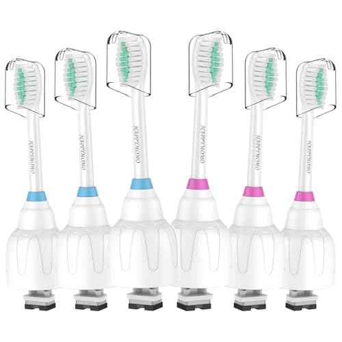 Toothbrush Heads for Philips Sonicare Replacement Brush Heads Medium Soft Dupont Bristles Electric Toothbrush Replacement Heads Fit E-Series Essence Xtreme Elite Advance and CleanCare, 6 Pack