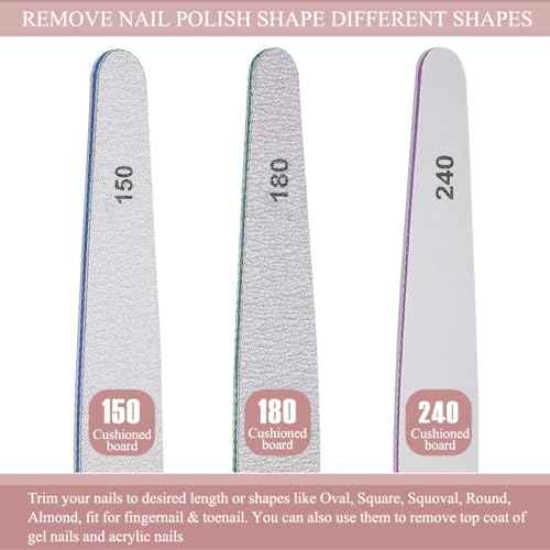 6pcs Nail File Nail Buffers for Natural Nails, Emery Boards for Nails, Nail Buffer and Shine Kit Nail Filer, Nail Buffer Block 100/180 Grit Nail Files Fingernail Files