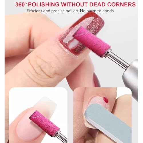 100Pcs Mini Nail Drill Bits Small Sanding Bands for Nail Drill with 3 mm Mandrel Bit, 80 120 180 240 Fine Grit Nail File for Acrylic Nails Gel Manicures and Pedicure(100pcs)