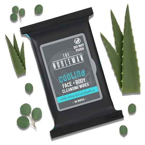 Men's Cooling Face + Body Cleansing Wipes - 4 Pack - 120 Count Post Workout Travel Towlettes