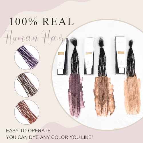 Originea Micro Locs Extesnions Human Hair 0.2cm Thickness Sisterlocks Curly Tips, Full Handmade Interlocking Permanent Soft Dreadlock Extensions Natural Looking Locs (1B# 0.2cm, 8 Inch 120 Strands)