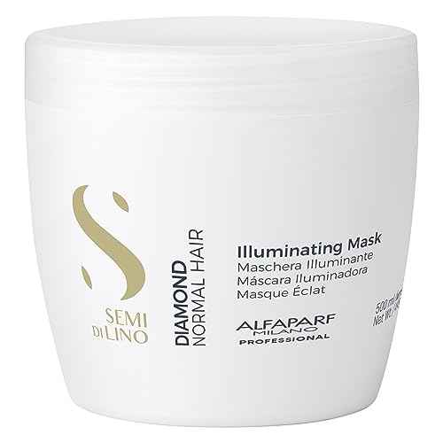 Alfaparf Milano Semi Di Lino Diamond Illuminating Hair Mask - Color Safe Deep Conditioner for Color Treated Hair - Adds Shine and Body - Sulfate, Paraben and Paraffin Free - Professional Salon Quality