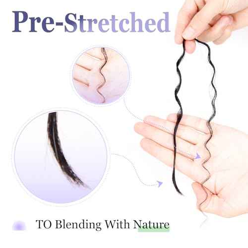 Pre-Divided Human Braiding Hair for Boho Braids Water Deep Wave Human Hair Bulk for Braiding Curly Human Hair for Boho Locs Boho Crochet Braids Human Hair Extensions (1B, 24"-320Strands)
