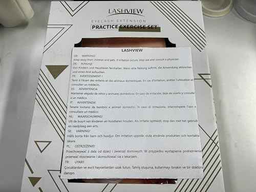 LASHVIEW Eyelash Extension Kit, Lash Extension Practice Kit, with Mannequin Head Practice Exercise Set, Training Lash Extension Supplies