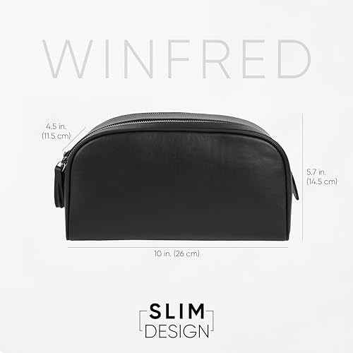 Full-Grain Leather Toiletry Bag for Men & Women | Travel Dopp Kit & Makeup Organizer | LWG Gold-Rated Certified | Durable Zip Closure, Carry Handle | Gift & Daily Use, Brown