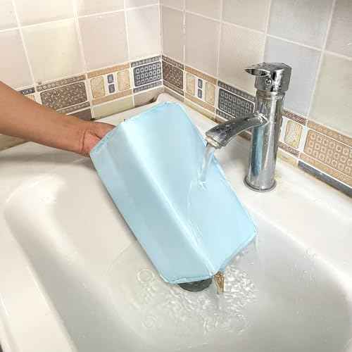 Stoney Clover Dupes Preppy Makeup Bag - Blue Chenille Letter Bag for Travel - Large Capacity Nylon Pouch with Flat Open Design