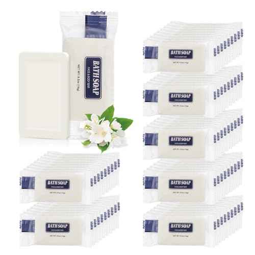 Bulk Bar Soap, 100 Pack Mini Soap Bars Bulk Individually Wrapped, 0.5 oz Travel Soap Small Hotel Soaps Travel Size Toiletries for Hotel Bathroom