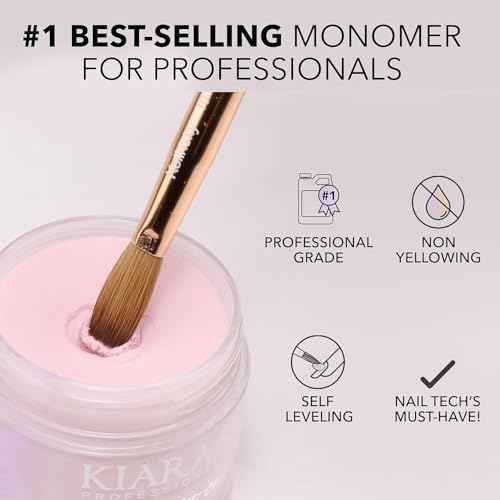 Kiara Sky EMA Monomer - Professional Acrylic Nail Liquid, 32 Fl Oz