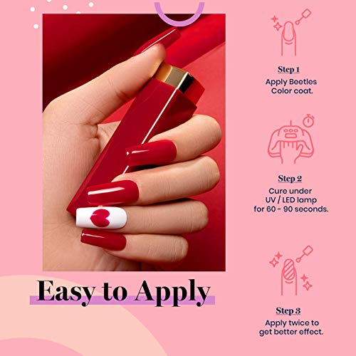 Beetles Red Gel Nail Polish Set - 6 Colors Bloody Mary Collection Popular Shimmer Red Burgundy Gel Polish Kit Nail Art Design Soak Off Uv LED Gel Nail Kit Minicure DIY Home Gifts for Mom