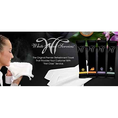 WT WHITE TOWEL SERVICES 10" x 10" inch Moist Cotton Towel Individually Wrapped - Lavender Scent (Case of 50)