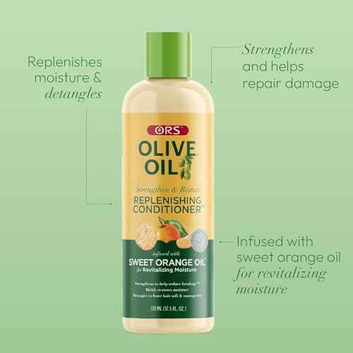 ORS Olive Oil Strengthen & Nourish Replenishing Conditioner infused with Sweet Orange Oil for Revitalizing Moisture 12.25 Ounce (Pack of 2)