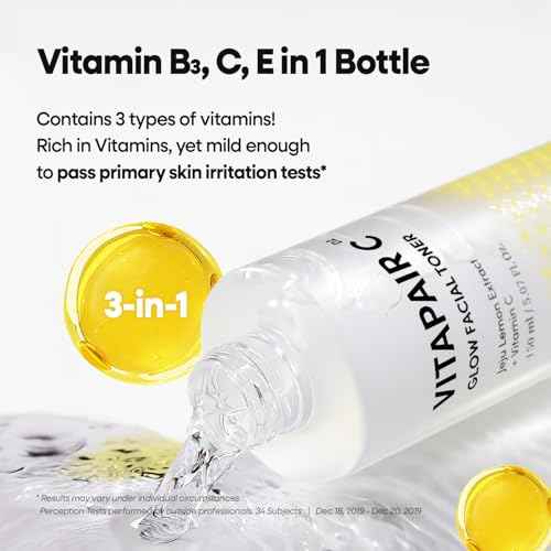 Nature Republic Vitapair C Glow Facial Toner - Vitamin Toners for Face, Hydrating Skin Care for Women, Niacinamide Korean Skincare, Clean, Clear Moisturizing, Gentle Natural Beauty, 150ml / 5.07 fl oz