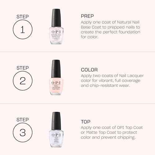 OPI Nail Lacquer Nail Polish | Sheer Light Nude Pink Cr?me Chip Resistant Nail Polish | Fast Drying, No Streaks