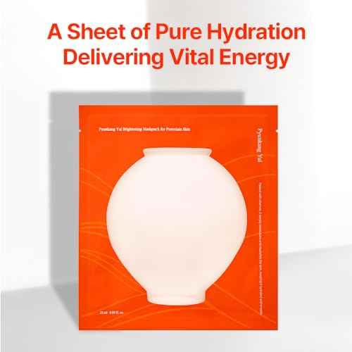 Pyunkang Yul PKY Radiance Vita Facial Mask Pack, Blemish Care with Pure Vitamin C, Improves Skin Firmness and Radiance, Adherence Gel Sheet, Vegan, Zero Irritation, Korean Skincare (10pcs)