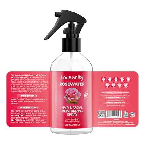 Locsanity Rosewater Peppermint Loccare Bundle Dreadlock, Sisterlocks, Microlocks, Locs Fine Mist