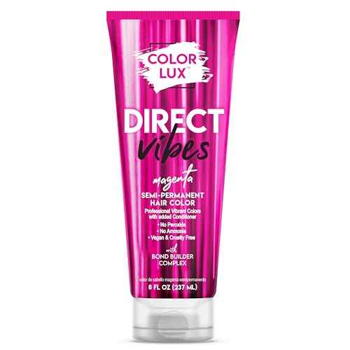 Color Lux Direct Vibes Semi-Permanent Hair Color, Magenta, Vibrant & Long-Lasting Shade, Ammonia-Free, Vegan, Sulfate-Free, Paraben-Free, 8 fl oz