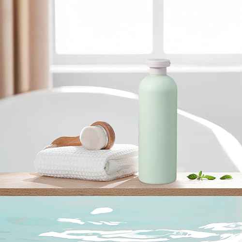 13.5 oz Plastic Travel Shampoo Bottles, Refillable Flip Cap Squeeze Bottles for Toiletries, Large Leakage-proof Travel Shampoo and Conditioner Container (Blue and Green)