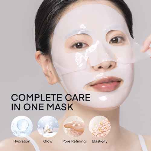 TEREZ & HONOR Korean Real Deep Bio Collagen Face Mask - 16 ea x 33g 100 Dalton Ultra Low Marine Collagen Overnight Hydrogel Masks for Glass Glow Skin, Hydration, Pore, Elasticity, Firming, Unscented