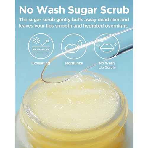 TOCOBO Lemon Sugar Lip Mask ? Korean Vegan Lip Scrub & Overnight Exfoliating Treatment for Dry, Chapped Lips ? Hydrating, Plumping, Smoothing ? Glazed Balm Texture, Non-Sticky, 0.68oz
