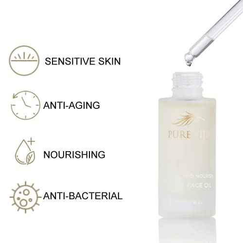 PURE FIJI Hydrate & Nourish Luxury Face Oil Face Moisturizer for Women, Skin Brightening Serum - Anti Aging, Reduce Wrinkles & Dark Spots, Coconut Oil For Face Organic, 1 Fl.Oz