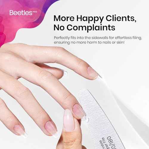 Beetles Pro 25-Pcs Nail File ? Professional 100/180 Grit Double Sided Emery Board Nail Files Washable Shaper Files Precise Filing File for Acrylic, Gel & Natural Nails ? Salon Quality Manicure Tool