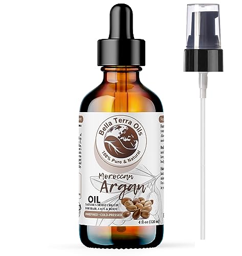 Bella Terra Oils - Argan Oil 4oz - Celebrating Argan's Nutritional Profile, Deeply Hydrating, Elevate Your Haircare & Skincare Routine