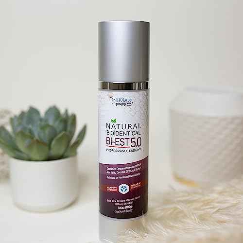BIOLABS PRO Estro Cream BiEST 5.0 - Bioidentical Max Strength Solution - 5mg Per Dose - Three Month Supply - Luxury Bottle - 3.6oz