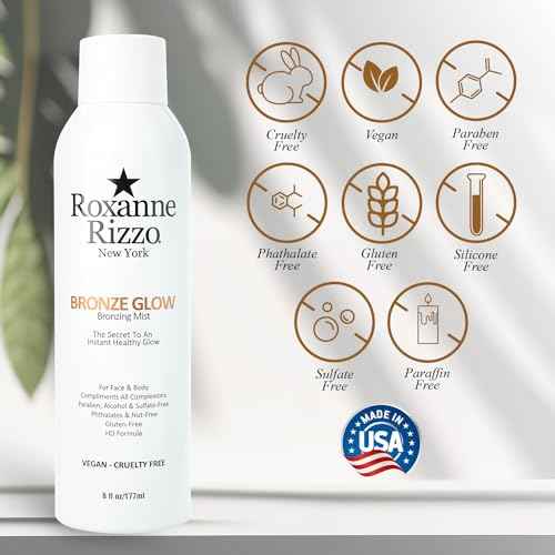 Bronze Glow Duo By Roxanne Rizzo - Celebrity Choice Bronzer - Refreshing Hydrating Mist - Face & Body - Blends with All Skin Tones - TSA Approved Travel Size (100ml) - Includes 177ml & 100ml Bottles