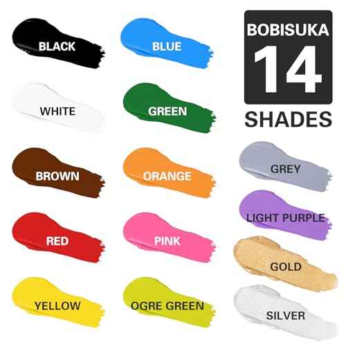 BOBISUKA White Face Body Paint, Water Based Face Painting for Art Theater Halloween Party Cosplay Clown SFX Makeup for Women Adults, Non-Toxic Washable