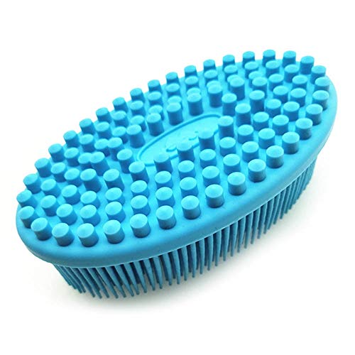 3 Set of Multifunctional Silicone Body Scrubber Loofah Soft and Skin-Friendly-,Easy to Clean,Scalp Massage ，Durable and Hygienic - Suitable for Various People and Pets (1 Count Blue)