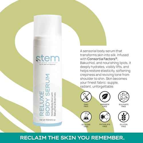 STEM Natural Intelligence ReLuxe Body Serum, Hydrating Serum for Women, Whole Body and Facial Care, Premium Ingredients for Luxury Skin Care, Dermatologist Developed & Tested Research, 5 oz