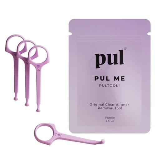 PUL Pack of 4 Reusable Clear Aligner Removal Tool ? Compatible with Invisalign, Removable Braces, Retainers & Trays ? Easy-to-Use Device Remover, Dental & Oral Hygiene Care Product ? Purple