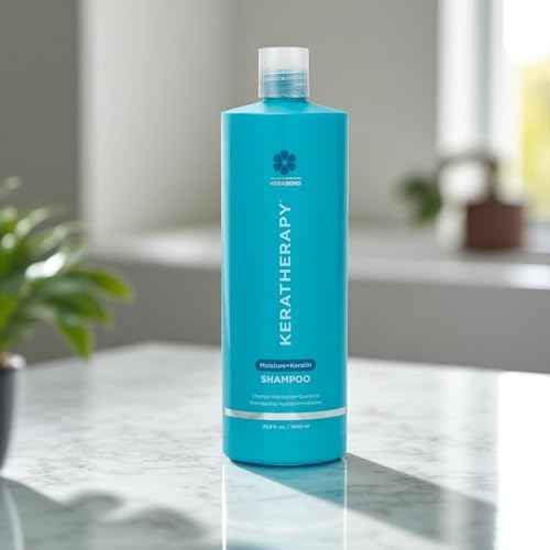 KERATHERAPY Keratin Infused Moisture Shampoo, 33.8 fl. oz., 1000 ml - Anti Frizz Moisture Shampoo for Oily Scalp and Dry Ends - Kerabond Technology, Aloe Vera, & Willow Bark - Sulfate & Paraben Free