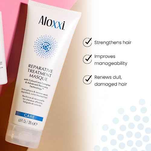 ALOXXI Repair Hair Mask for Color-Treated Hair Enriched with Keratin & Peptides, Deep Conditioning Treatment for Dull and Damaged Locks, 16.9 Fl Oz