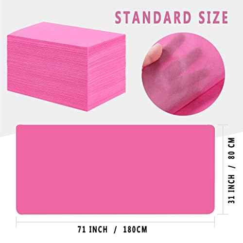 200 Pcs Disposable Bed Sheets 31" x 71" Massage Table Sheets Non Woven Fabric SPA Bed Cover Breathable for Massage Beauty Tattoos(200 Pcs Pink)