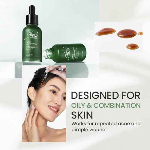 Alra Olive Therapy Serum for Face, Face Serum with 22% Olive Extracts, Reduces Redness & Acne, Rapidly Clear Breakout for Teens Adults, fit Oily & Acne-Prone Skin, 1 fl oz/30ml