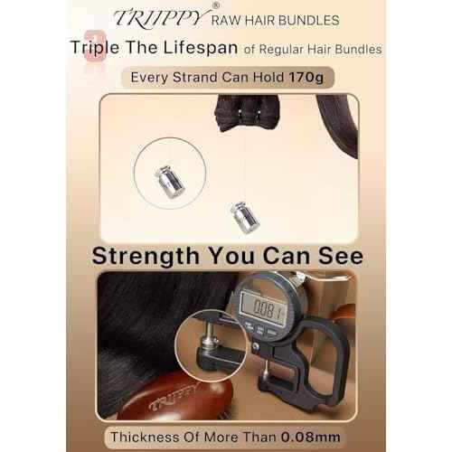 TRIIPPY Straight Bundles Human Hair,100% Raw Cambodian Hair Sew In Weave Single Bundle,Triple The Lifespan Over Regular Virgin Hair Bundle,No.1 Raw Hair Brand On Amazon(20 Inch,Natural Color)